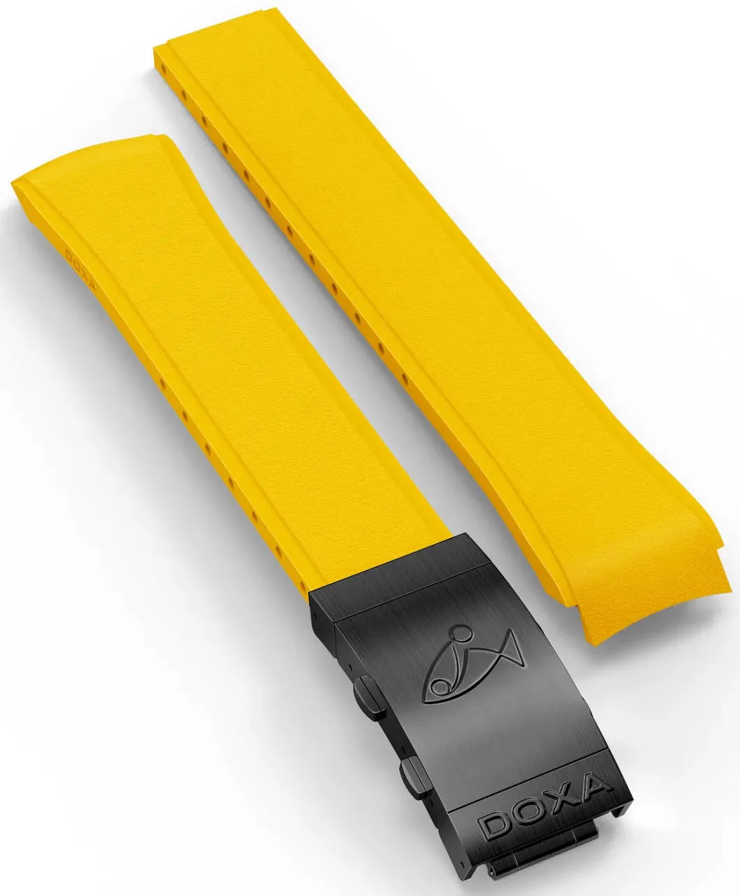 Doxa Strap SUB 300 Carbon Rubber Yellow With Folding Clasp sold by Jura Watches