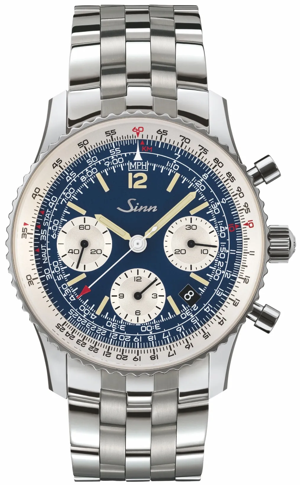 Sinn 903 St BE II Navigation Chronograph Bracelet Watch sold by Jura Watches