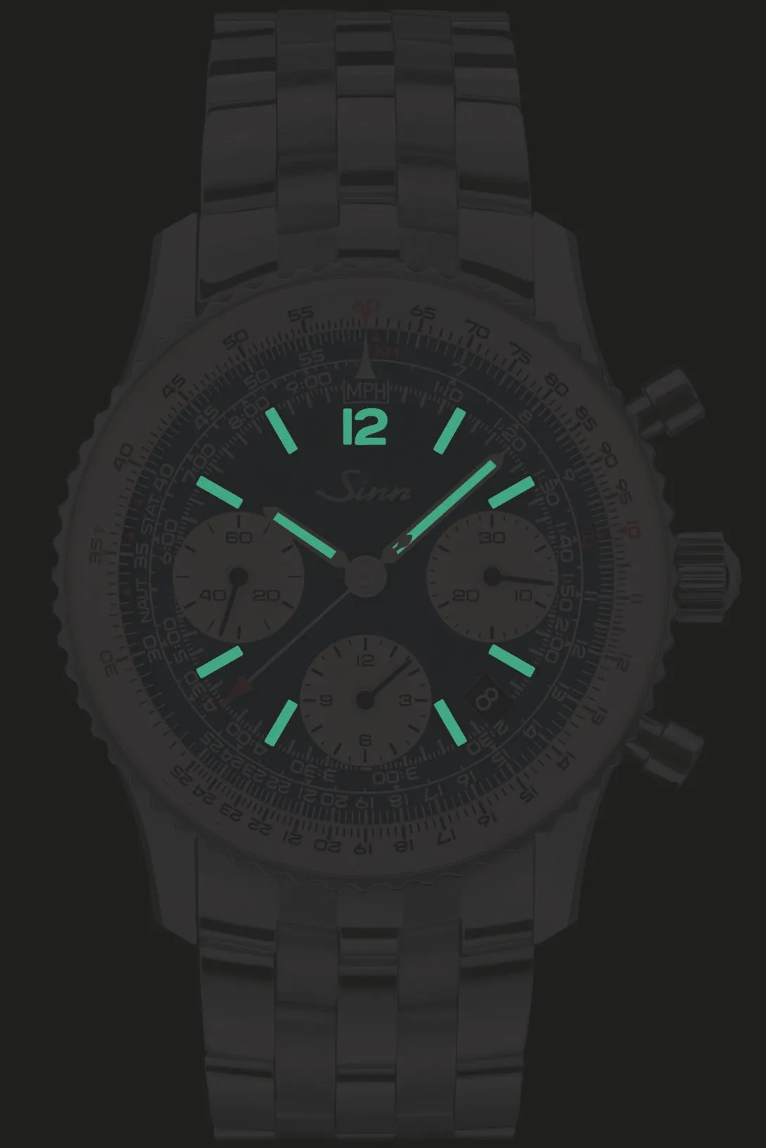 Sinn 903 St BE II Navigation Chronograph Bracelet Watch sold by Jura Watches product image thumbnail 3