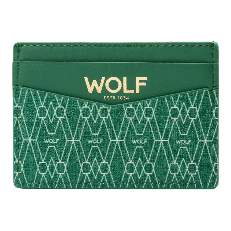 Wolf Signature Vegan Collection Green Cardholder sold by Jura Watches