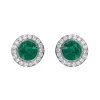 18ct White Gold 0.43ct Emerald Diamond Round Stud Earrings sold by Jura Watches