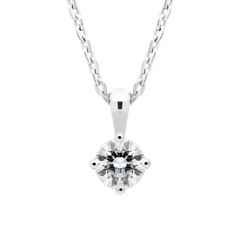 18ct White Gold 0.15ct Diamond Solitaire Necklace D sold by Jura Watches