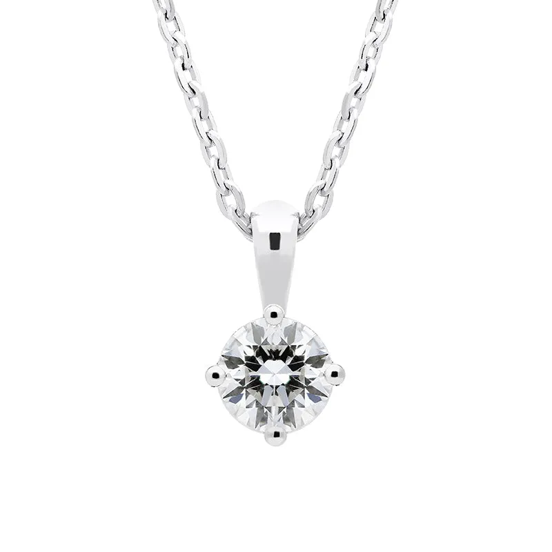 18ct White Gold 0.15ct Diamond Solitaire Necklace D sold by Jura Watches