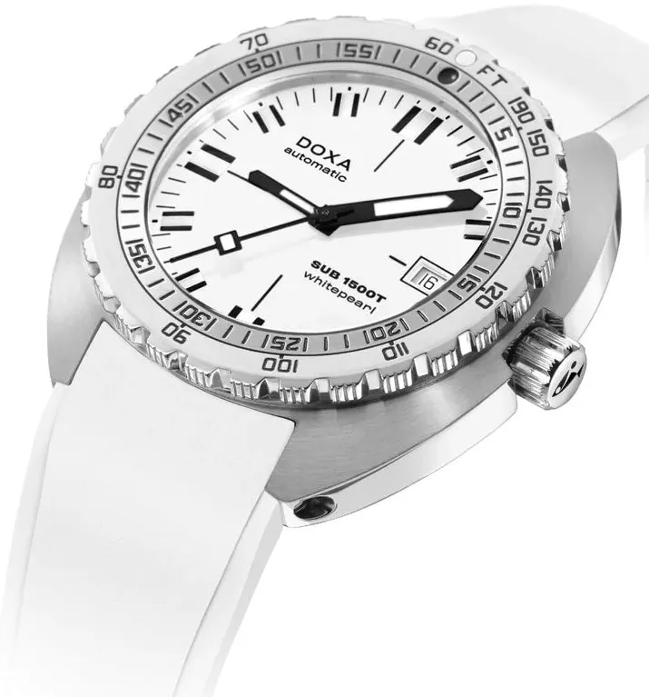 Doxa SUB 1500T Whitepearl Rubber Watch sold by Jura Watches product image thumbnail 2