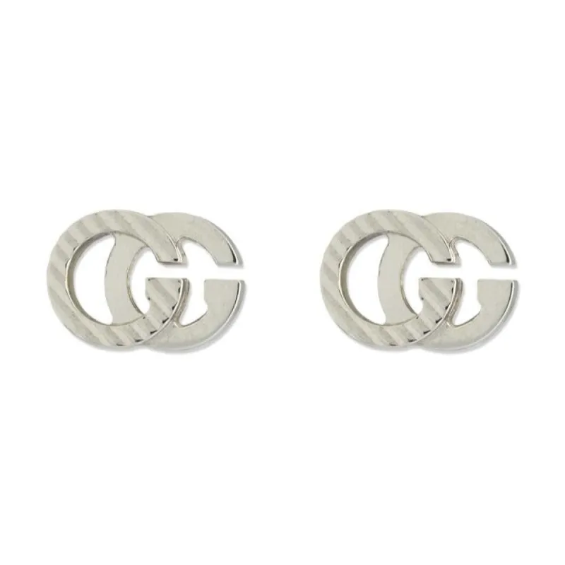Gucci GG Running 18ct White Gold Stud Earrings D sold by Jura Watches