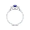 18ct White Gold 0.55ct Sapphire Diamond Oval Cut Trilogy Ring sold by Jura Watches