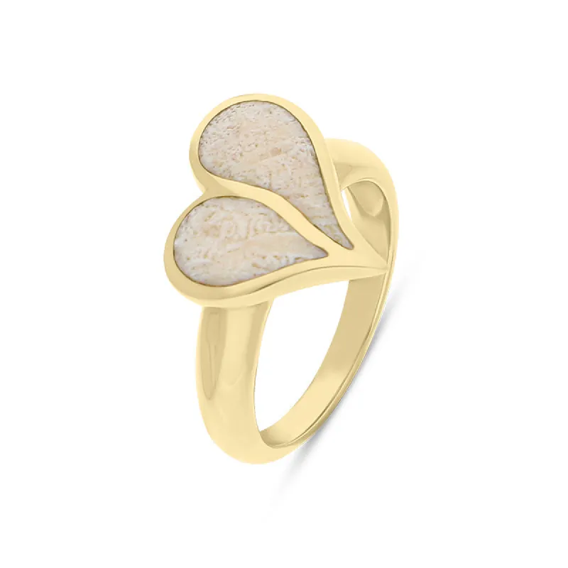 18ct Yellow Gold Coquina Split Heart Ring made by Jura Watches