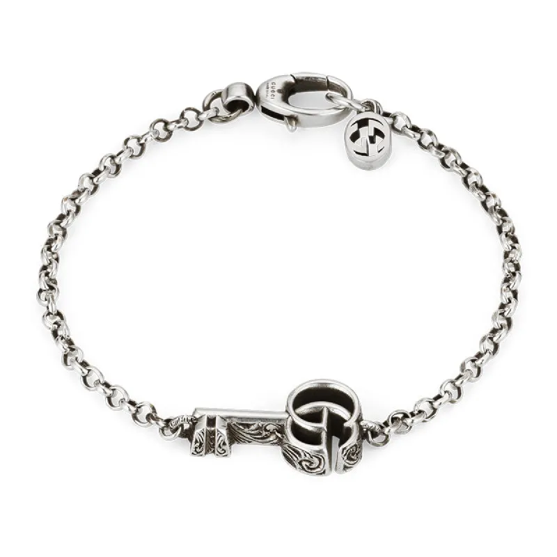 Gucci Double G With Key Aged Sterling Silver Bracelet sold by Jura Watches