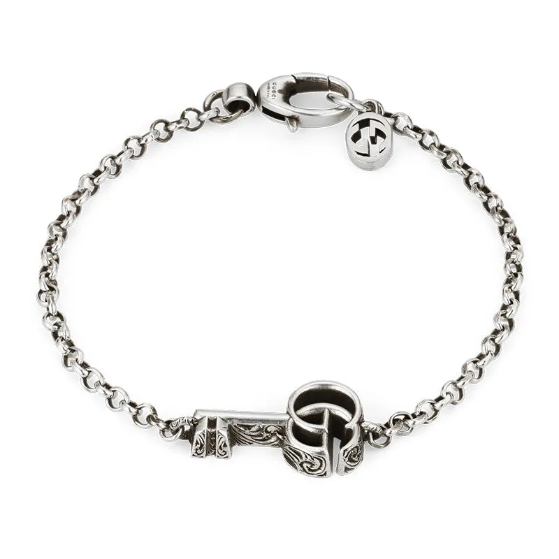 Gucci Double G With Key Aged Sterling Silver Bracelet sold by Jura Watches