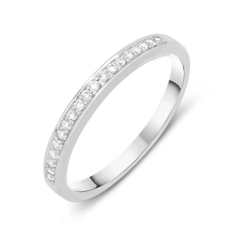 18ct White Gold 0.13ct Diamond Half Eternity Ring sold by Jura Watches