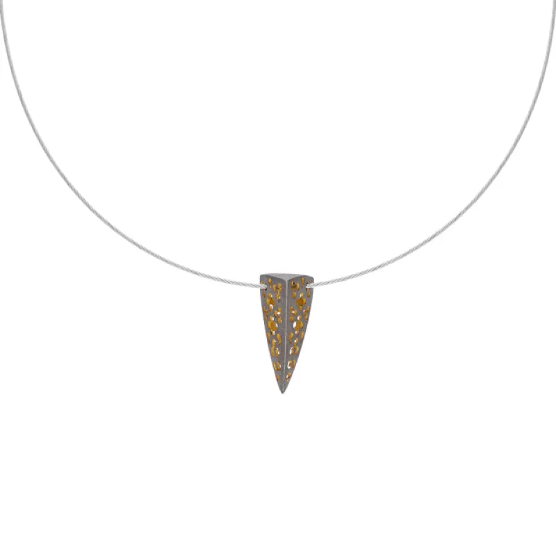 Sterling Silver Black Rhodium Triangular Cut Out Necklace D sold by Jura Watches