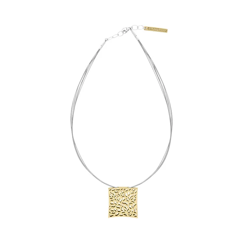 Sterling Silver Gold Plated Square Cut Out Necklace D sold by Jura Watches product image thumbnail 2