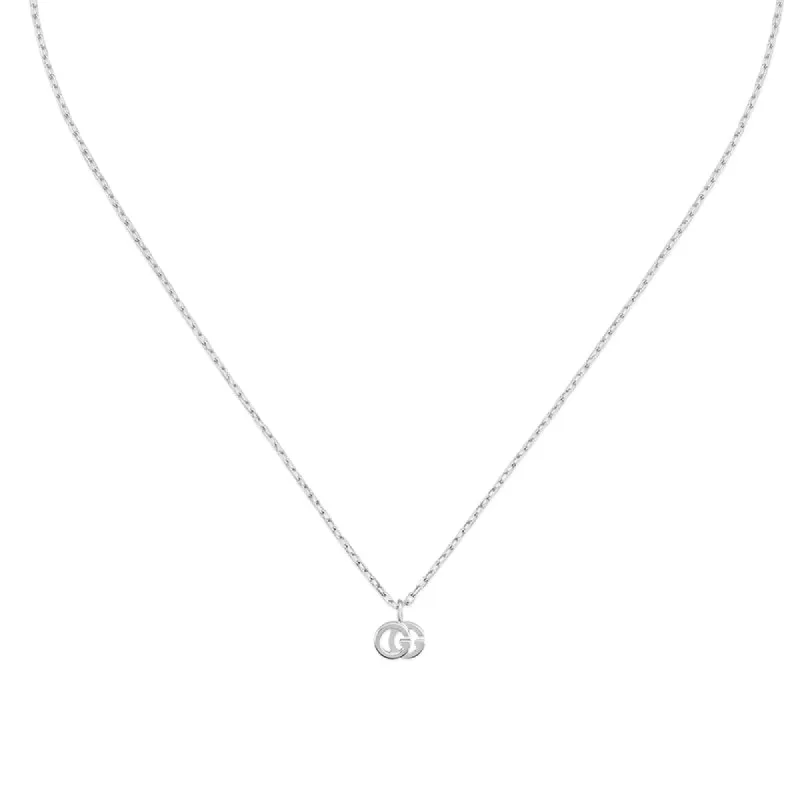 Gucci GG Running 18ct White Gold Diamond Pendant Necklace sold by Jura Watches