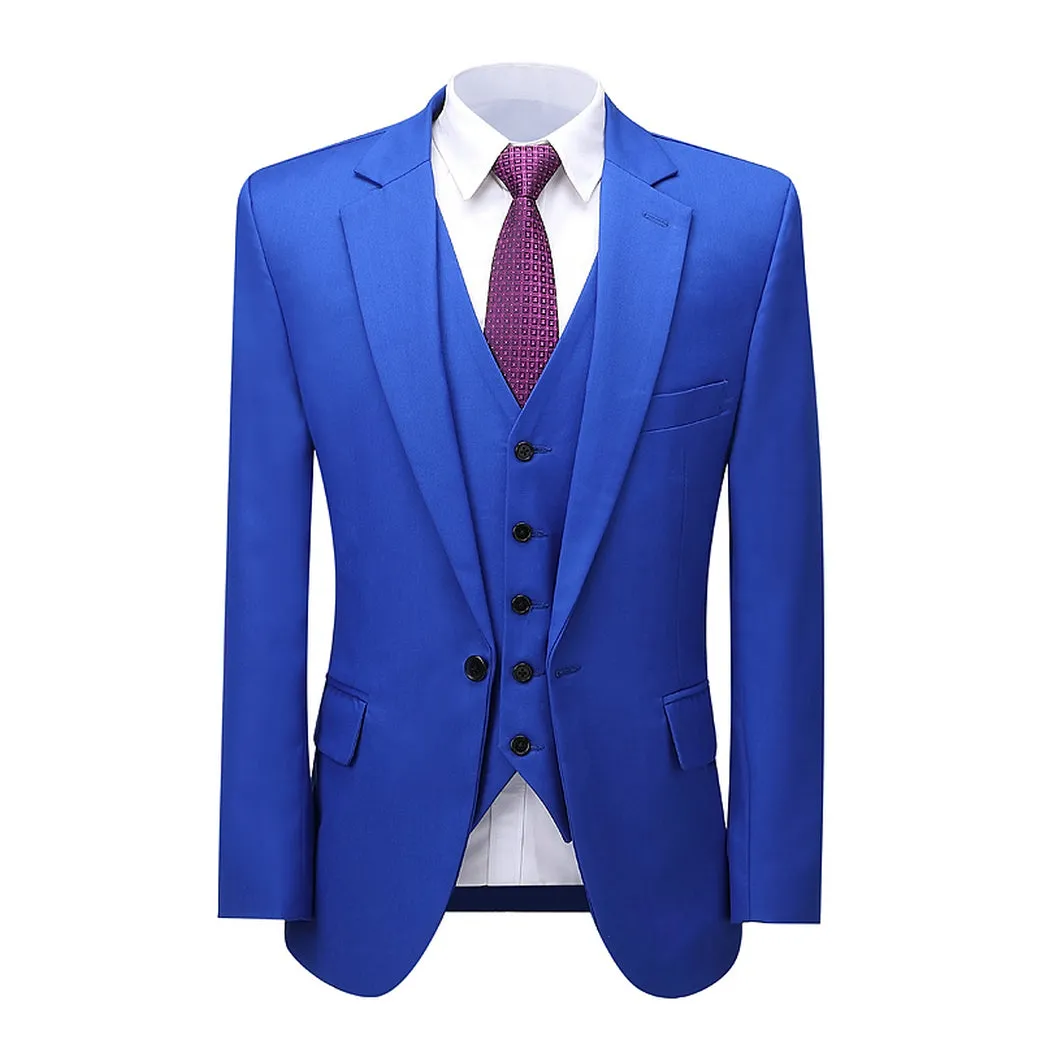 Menseventwear Business 3 Piece Men's Suit Flat Notch Lapel Wedding Tuxedos (Blazer + Vest + Pants) sold by Mens Event Wear product image thumbnail 3