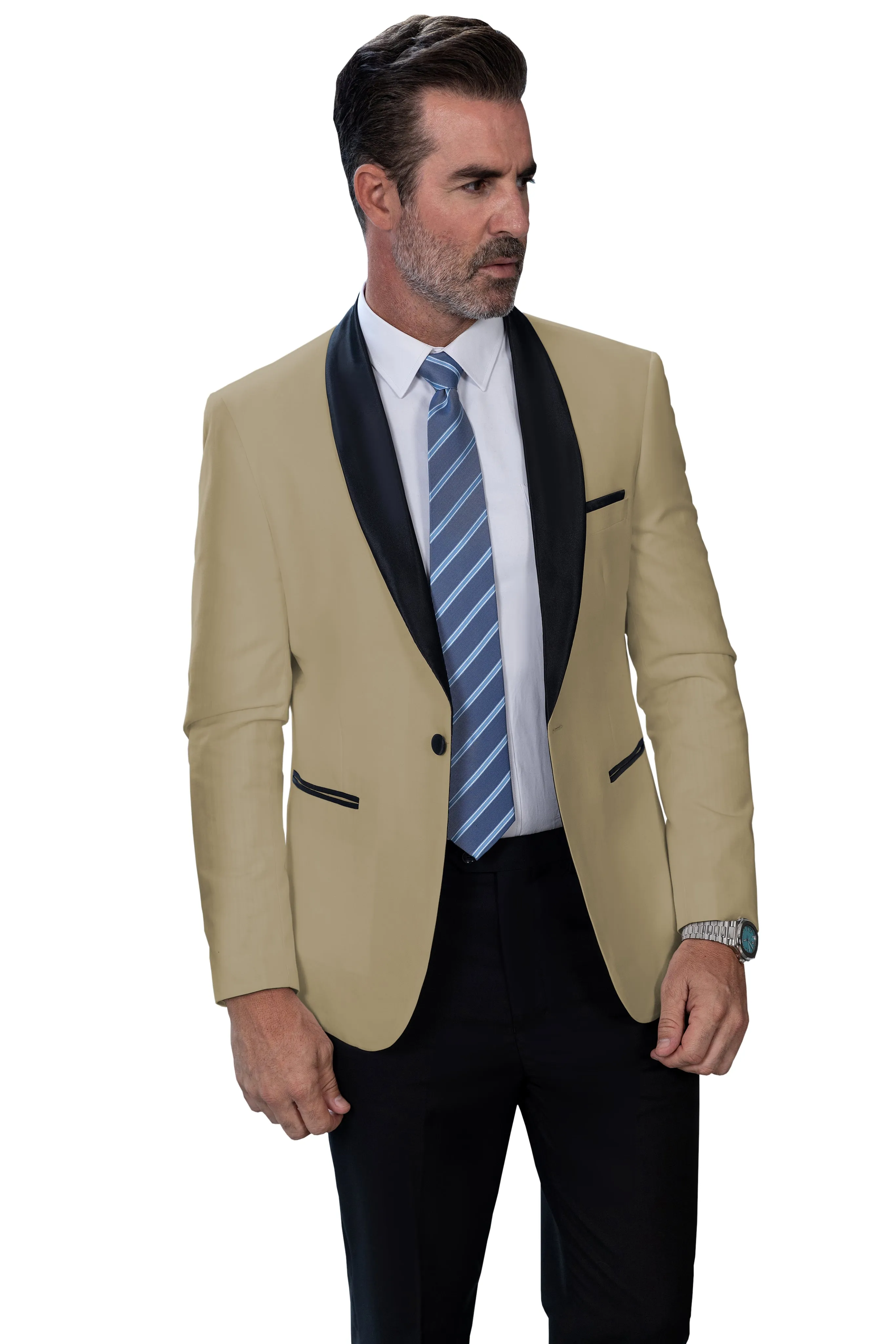 Formal Men's Slim Fit Shawl Lapel Flat Blazer sold by Mens Event Wear product image thumbnail 5