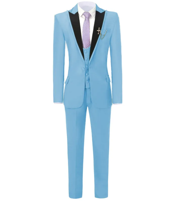 Formal Men's 3 Pieces Mens Suit Peak Lapel Tuxedos (Blazer+vest+Pants) sold by Mens Event Wear