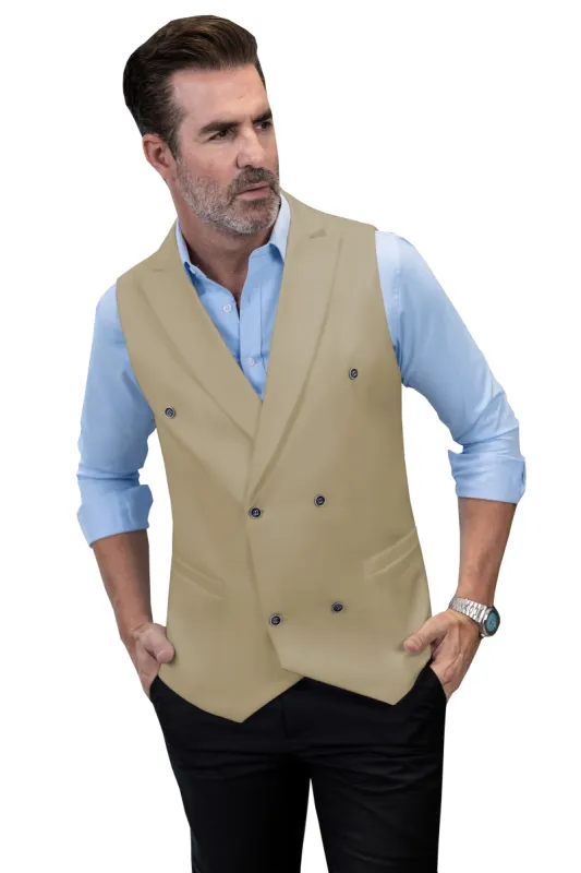 Fashion Men's Suit Vest Regular Fit Peak Lapel Waistcoat Groomsmen sold by Mens Event Wear