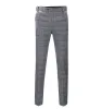 Casual Men's Suit Pants Grey Plaid Pleat-Front Trousers sold by Mens Event Wear