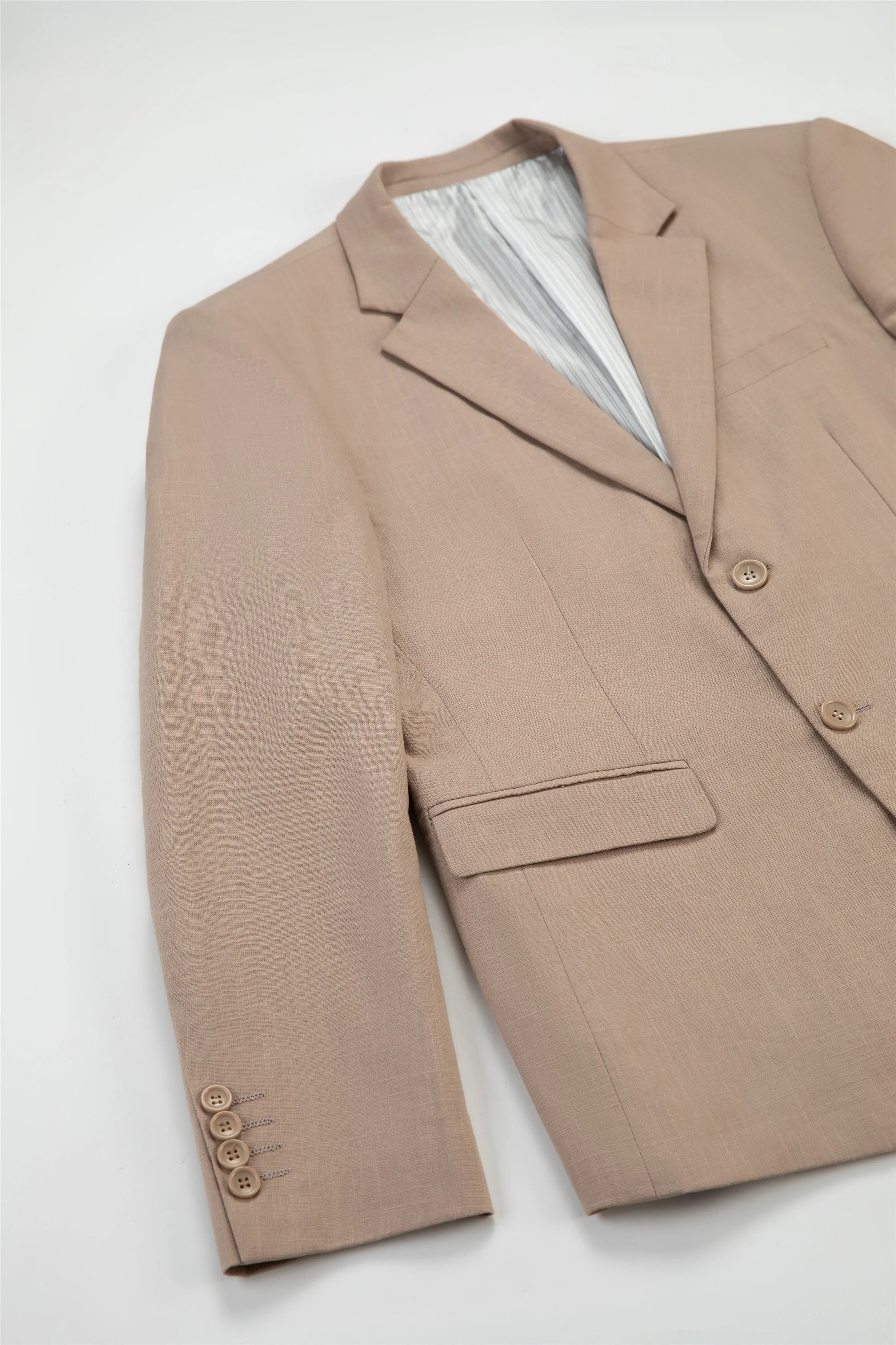 Formal 3 Pieces Mens Suit Flat Linen Notch Lapel Suit(Blazer+Vest+Pants) sold by Mens Event Wear product image thumbnail 4