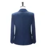 Menseventwear Men's Business 3 Pieces Formal  Royal Blue Herringbone Tweed Notch Lapel Suit (Blazer+vest+Pants) sold by Mens Event Wear