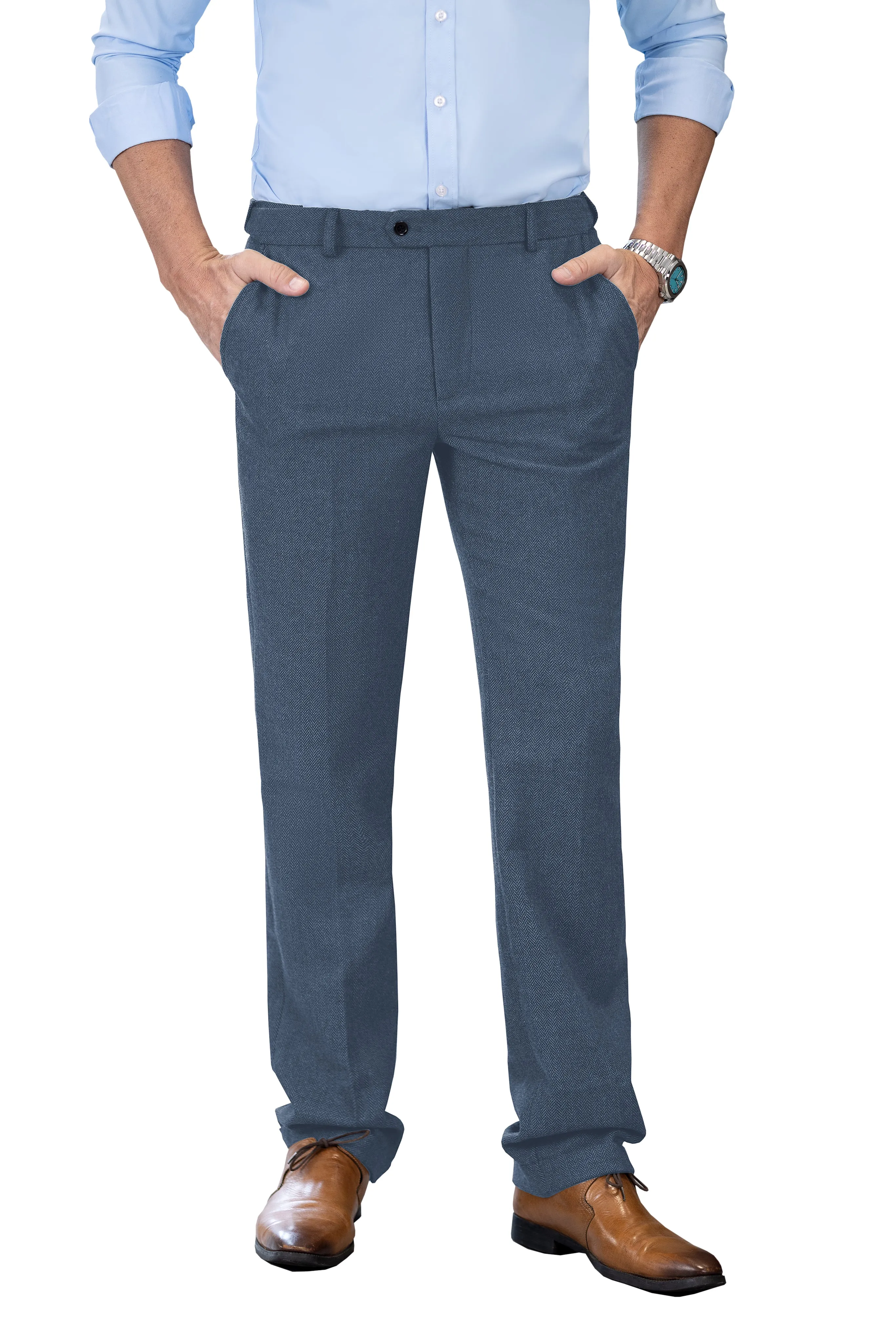 Men's Retro Suit Pants Herringbone Tweed Trousers sold by Mens Event Wear