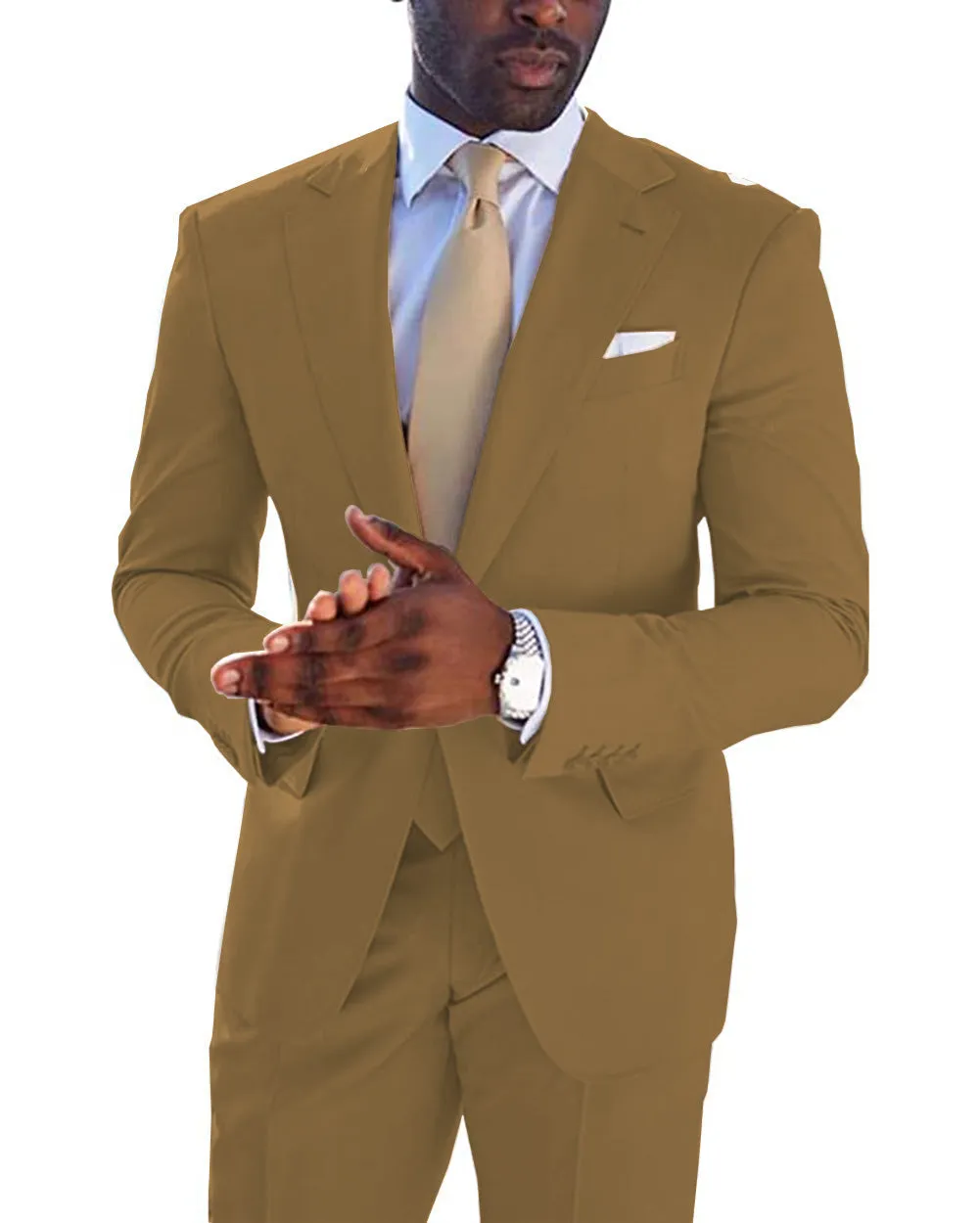 2 Piece Men's Suit Solid Color Notched Wedding Lapel (Blazer + Pants) sold by Mens Event Wear product image thumbnail 4