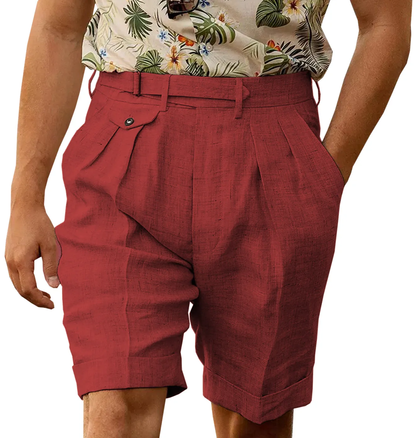 Casual Men's Short Pants Cotton Linen For Wedding sold by Mens Event Wear product image thumbnail 2