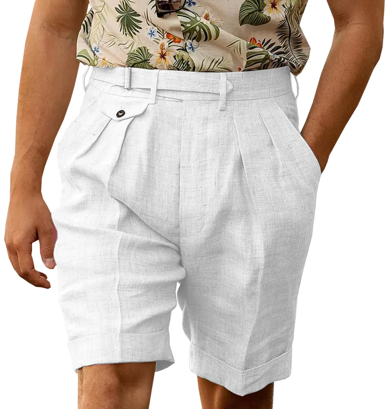 Casual Men's Short Pants Cotton Linen For Wedding sold by Mens Event Wear product image thumbnail 4