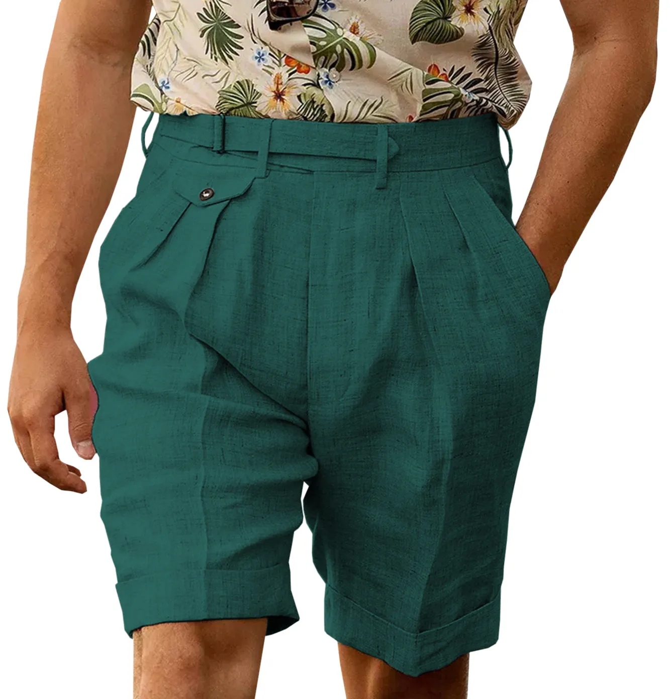 Casual Men's Short Pants Cotton Linen For Wedding sold by Mens Event Wear product image thumbnail 3