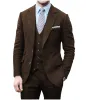 Vintage Classical 3 Pieces Mens Suit Herringbone Tweed Notch Lapel Tuxedos (Blazer+vest+Pants) sold by Mens Event Wear