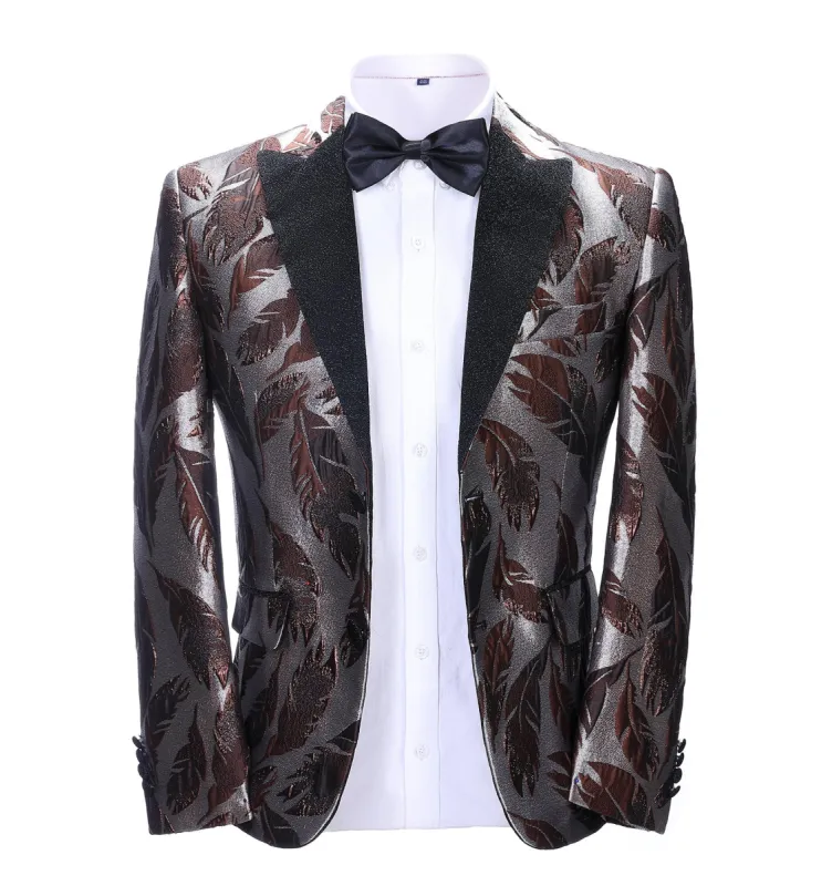 Men's Casual Patterned Peak Lapel Blazer sold by Mens Event Wear