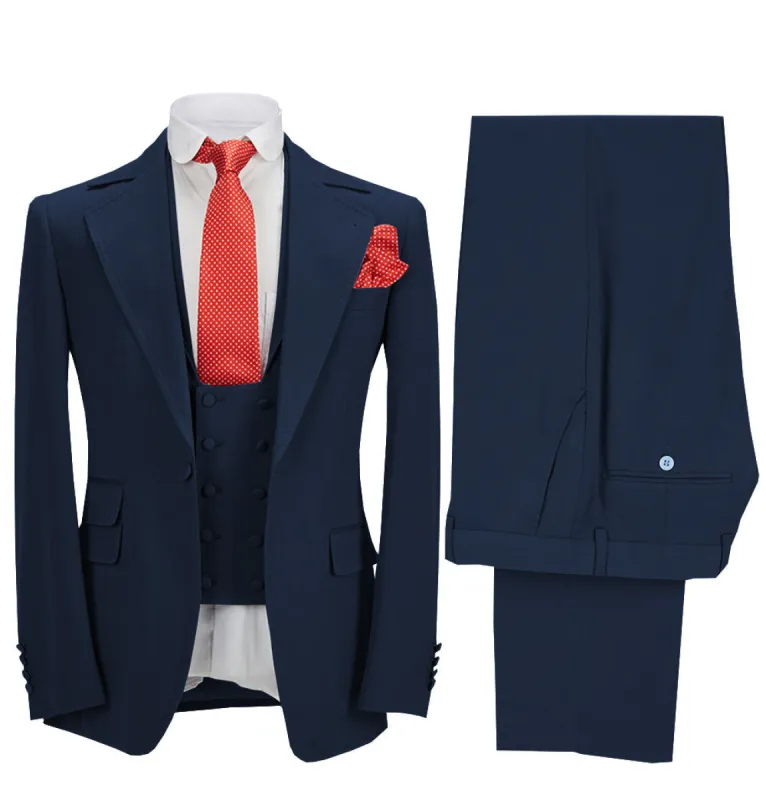 Formal Men's 3 Pieces Slim Fit Solid Color Notch Lapel Tuxedos For Wedding (Blazer+vest+Pants) sold by Mens Event Wear