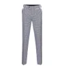 Men's Casual Suit Pants White Houndstooth Pleat-Front Trousers sold by Mens Event Wear
