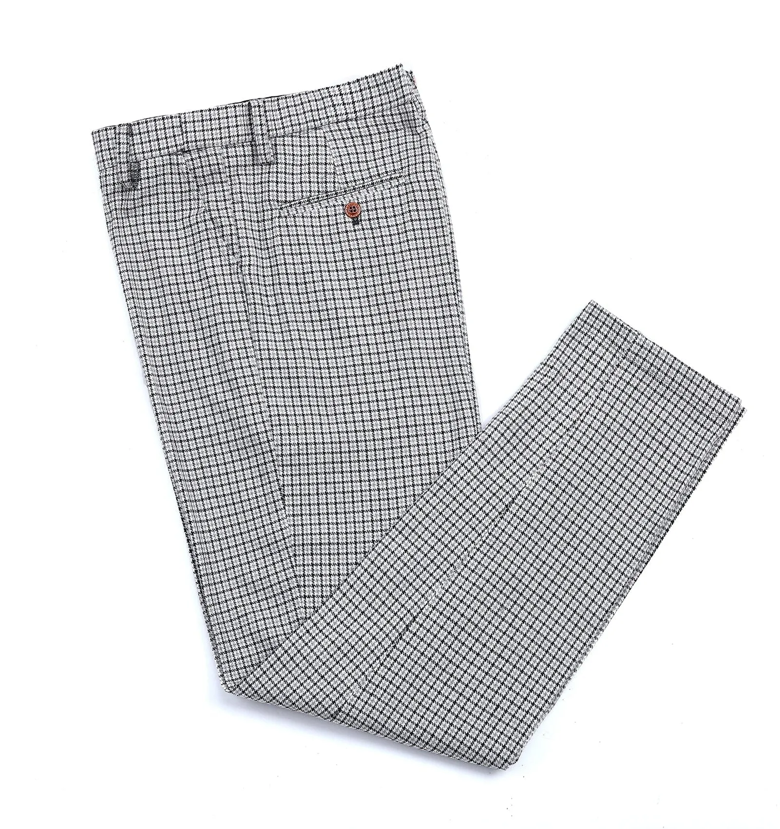 Men's Casual Suit Pants White Houndstooth Pleat-Front Trousers sold by Mens Event Wear product image thumbnail 3
