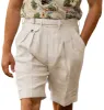 Casual Men's Short Pants Cotton Linen For Wedding sold by Mens Event Wear