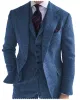 Formal 3 Piece Mens Suit Herringbone Notch Lapel Blazer (Blazer Vest+Pants) sold by Mens Event Wear