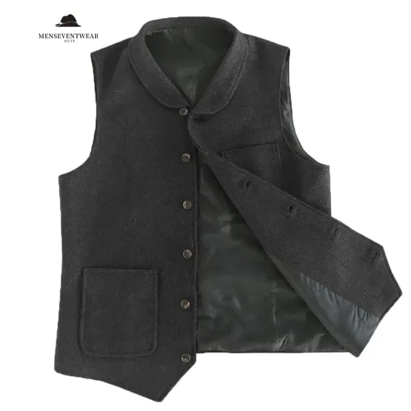 Casual Men's Classic Tweed Herringbone Crew Neck Waistcoat sold by Mens Event Wear product image thumbnail 5