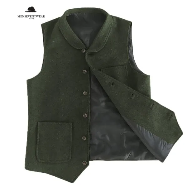 Casual Men's Classic Tweed Herringbone Crew Neck Waistcoat sold by Mens Event Wear product image thumbnail 3