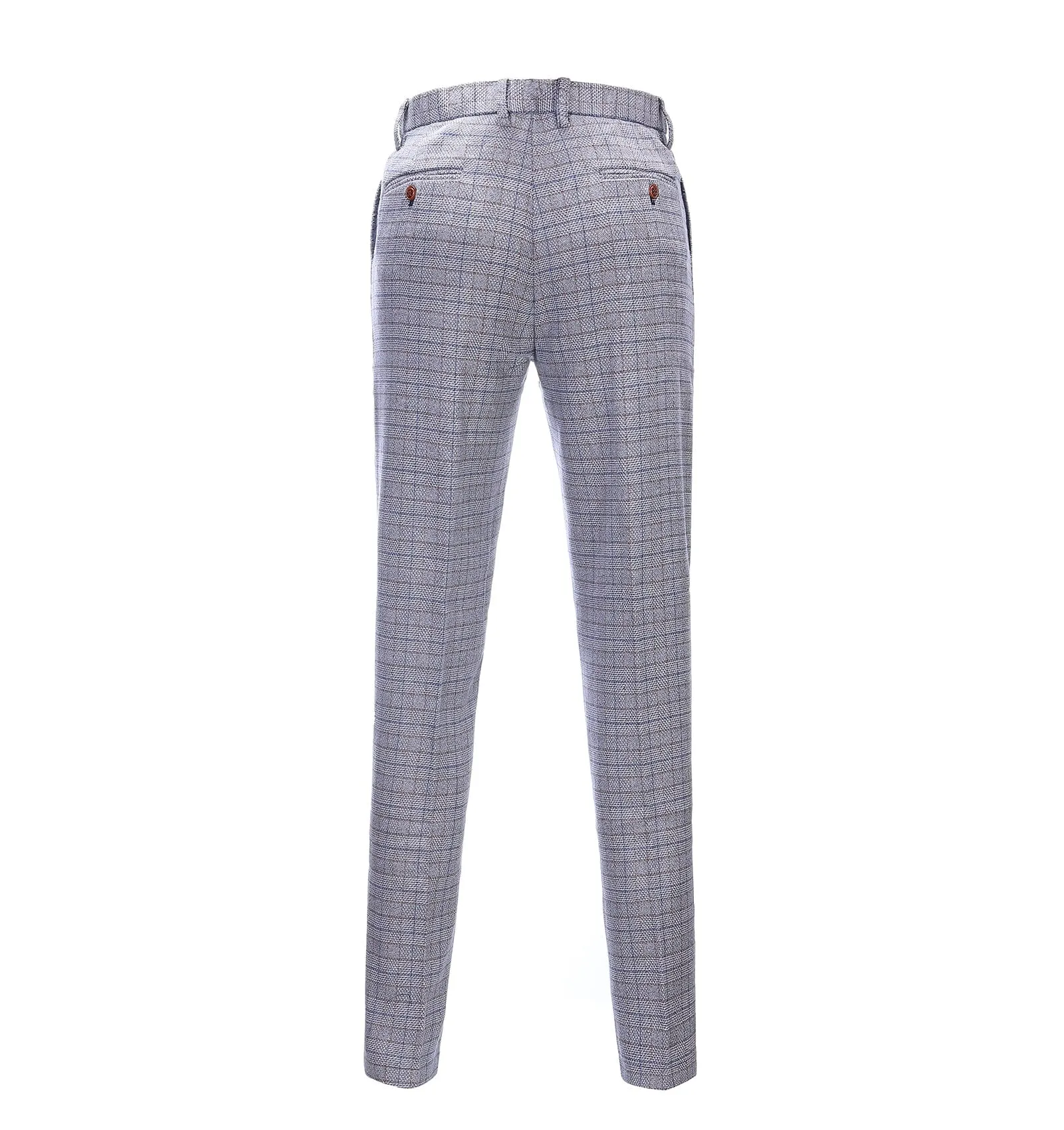 Casual Men's Suit Pants White Houndstooth Pleat-Front Trousers sold by Mens Event Wear product image thumbnail 2