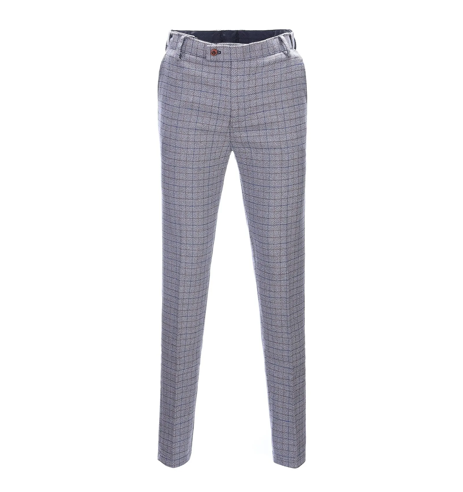 Casual Men's Suit Pants White Houndstooth Pleat-Front Trousers sold by Mens Event Wear