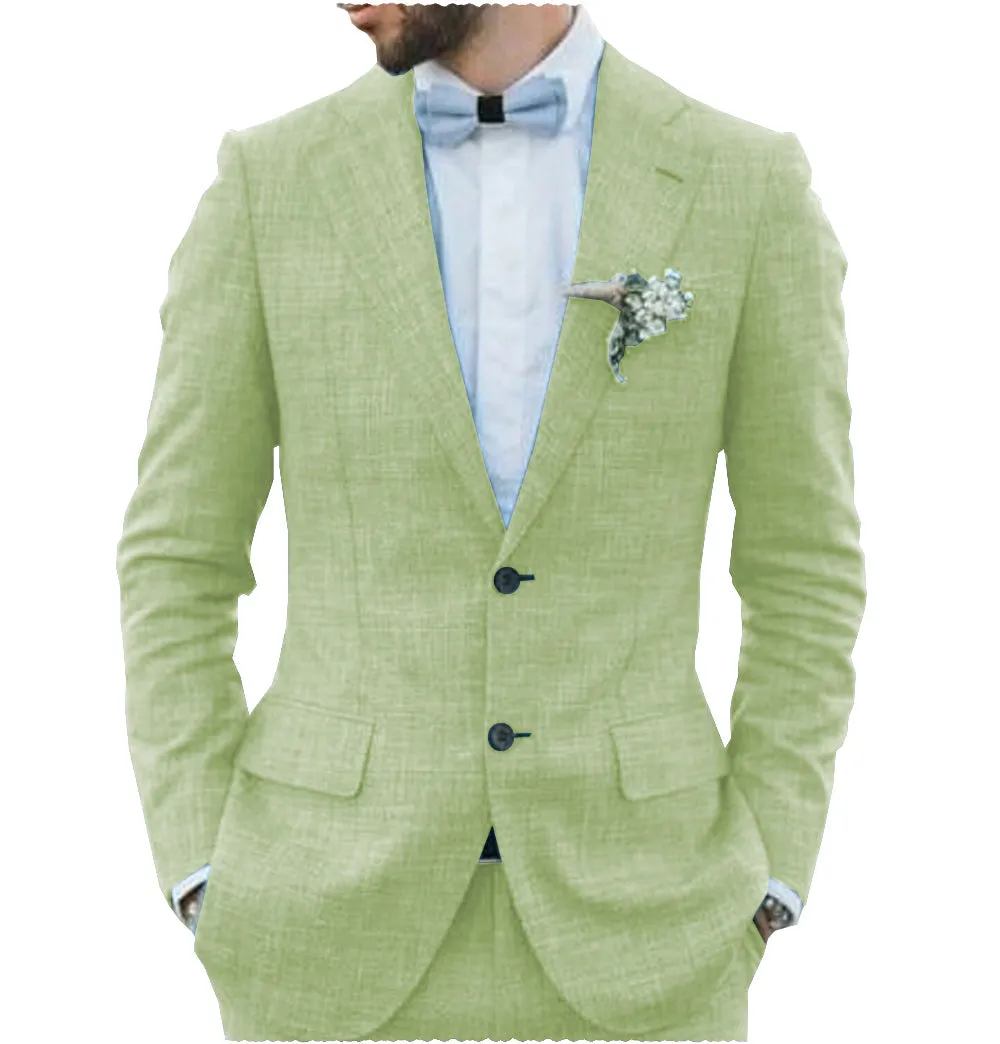 Fashion 2 Pieces Mens Suit Flat Linen Notch Lapel Suit (Blazer + Pants) sold by Mens Event Wear product image thumbnail 5
