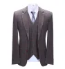 Menseventwear Men's Business 3 Pieces Formal Coffee Plaid Notch Lapel Suit (Blazer+vest+Pants) sold by Mens Event Wear