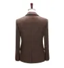 Menseventwear Men's 2 Pieces Formal Coffee Plaid Notch Lapel Tuxedos for Wedding(Blazer+Pants) sold by Mens Event Wear