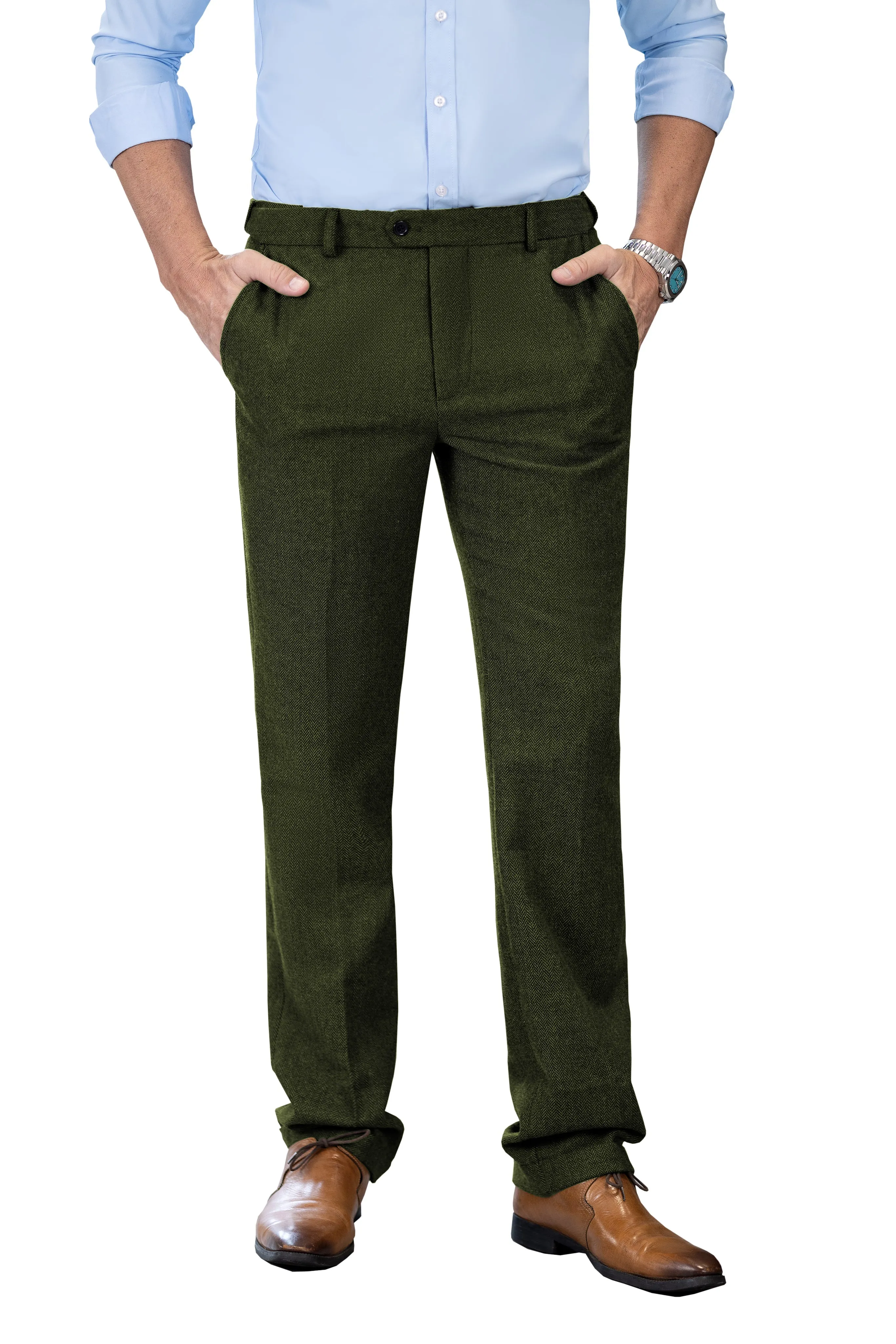 Men's Retro Suit Pants Herringbone Tweed Trousers sold by Mens Event Wear
