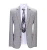 Menseventwear Men's Formal White Houndstooth Notch Lapel Blazer sold by Mens Event Wear