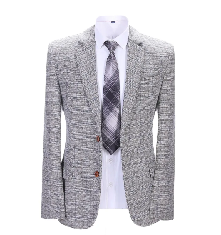 Men's Formal White Houndstooth Notch Lapel Blazer sold by Mens Event Wear