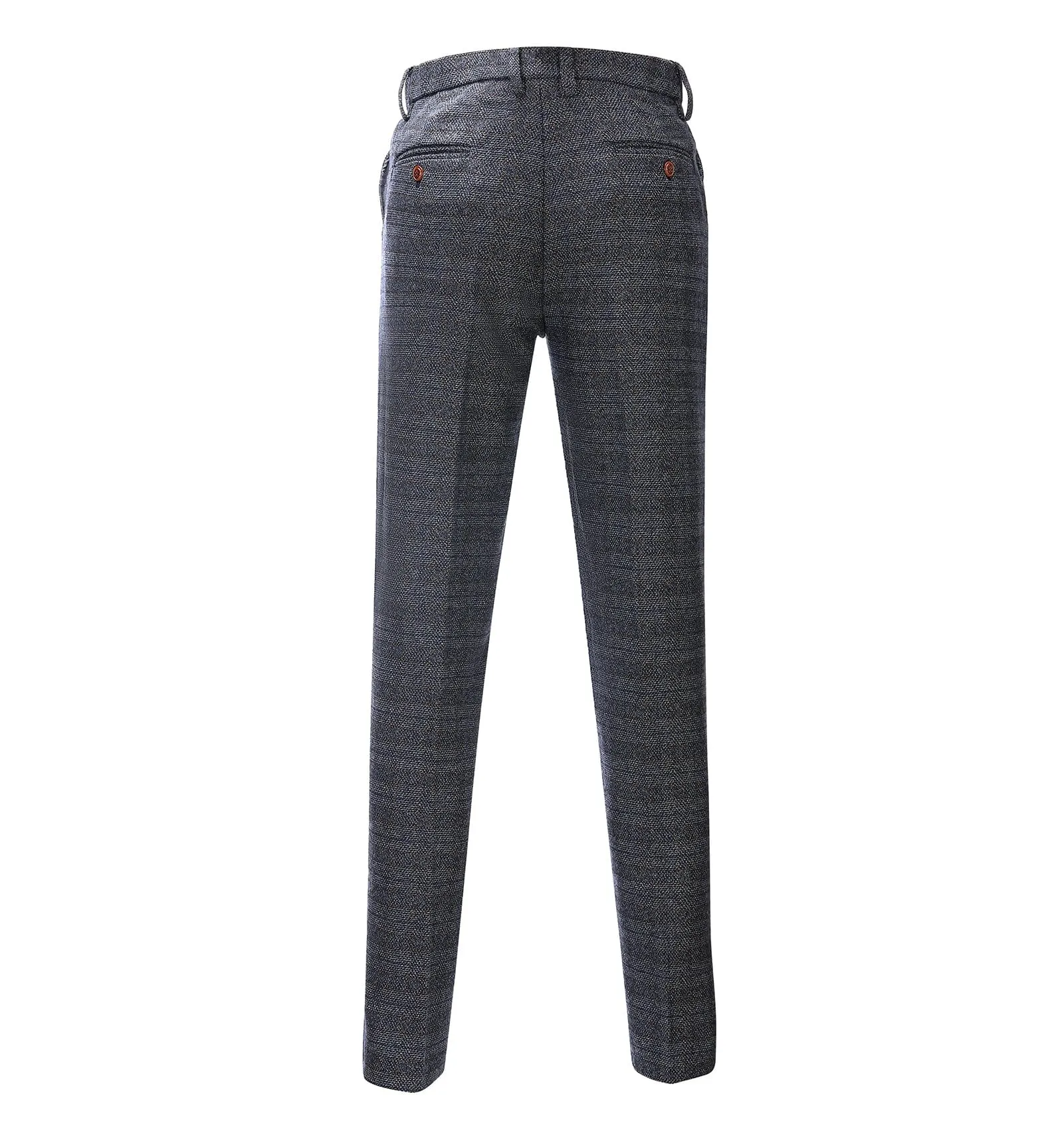 Casual Men's Suit Pants Dark Grey Plaid Pleat-Front Trousers sold by Mens Event Wear product image thumbnail 2