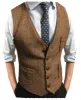 Menseventwear Casual Men's Classic Slim Fit Tweed Herringbone V Neck Waistcoat sold by Mens Event Wear