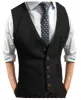 Menseventwear Casual Men's Classic Slim Fit Tweed Herringbone V Neck Waistcoat sold by Mens Event Wear