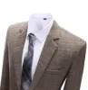 Mens Suit Business 2 Pieces Formal Brown Plaid Notch Lapel Tuxedos (Blazer+Pants) sold by Mens Event Wear